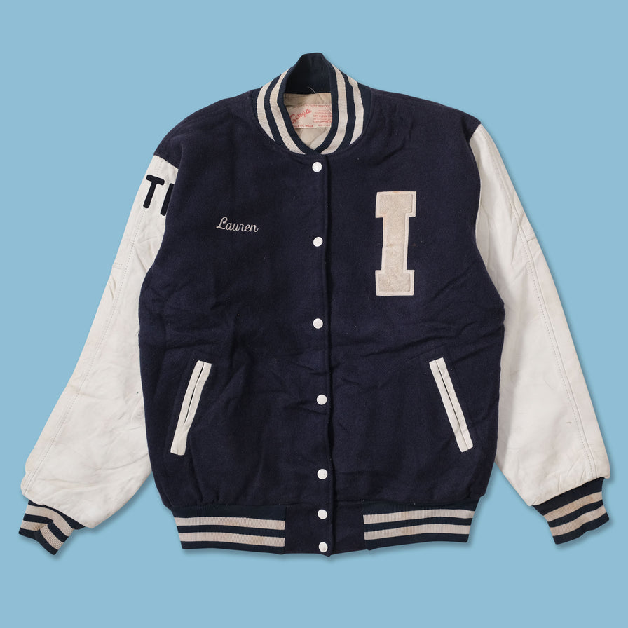 Vintage Wool Leather Varsity Jacket Large 