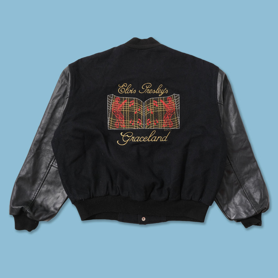 Vintage Elvis Presley Wool Leather Jacket Large 