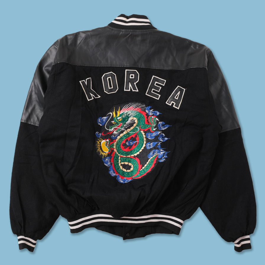 Korea Wool Faux Leather Varsity Jacket XLarge 