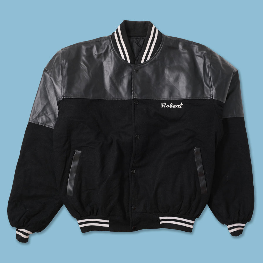 Korea Wool Faux Leather Varsity Jacket XLarge 