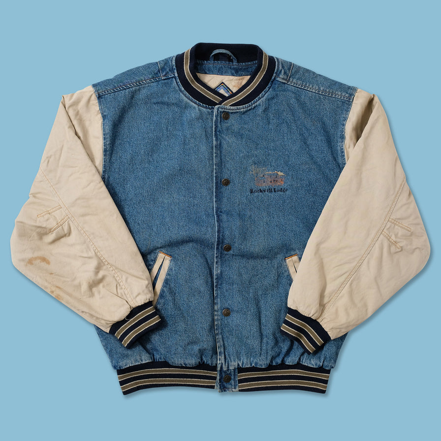 Vintage Denim Varsity Jacket XLarge | Double Double Vintage