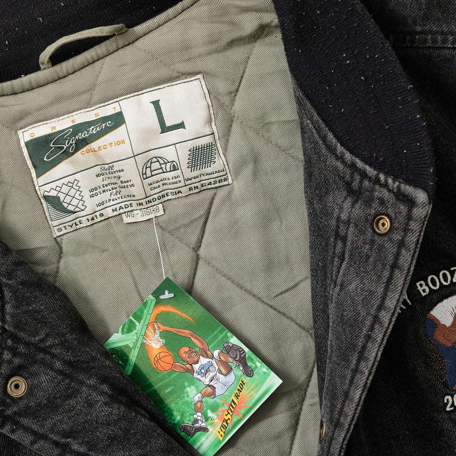 Vintage Denim Varsity Jacket XLarge 