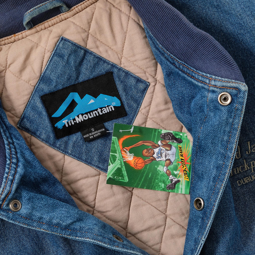 Vintage Denim Varsity Jacket Small 