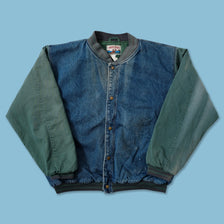 Vintage Denim Varsity Jacket XLarge 
