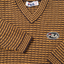 Vintage Fila Knit V-Neck Sweater Large 