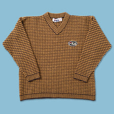 Vintage Fila Knit V-Neck Sweater Large 