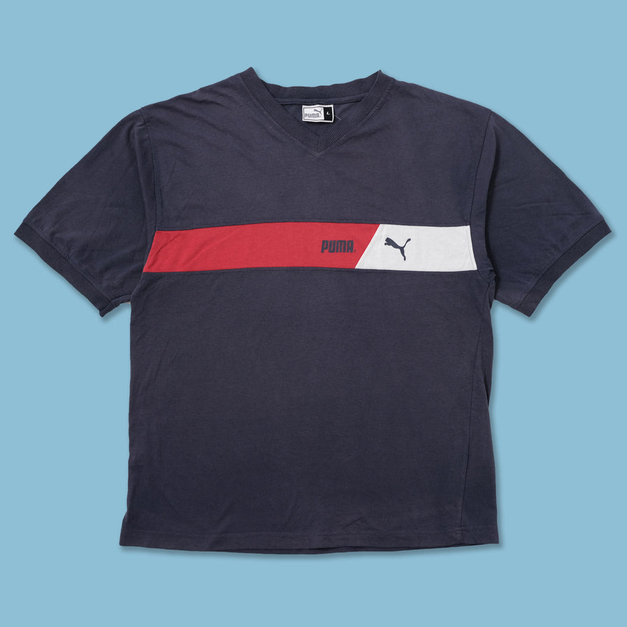 Vintage Puma V-Neck T-Shirt Large 