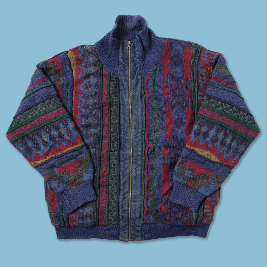 Vintage Coogi Style Knit Jacket Large 