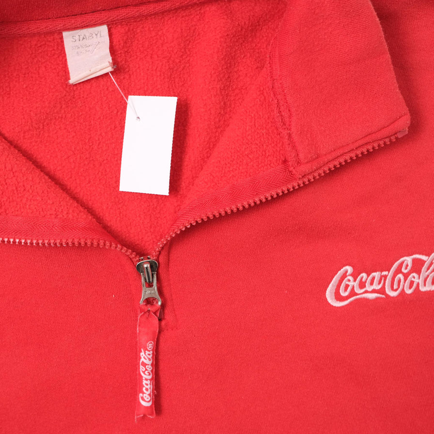 Vintage Coca Cola Q-Zip Sweater XLarge 