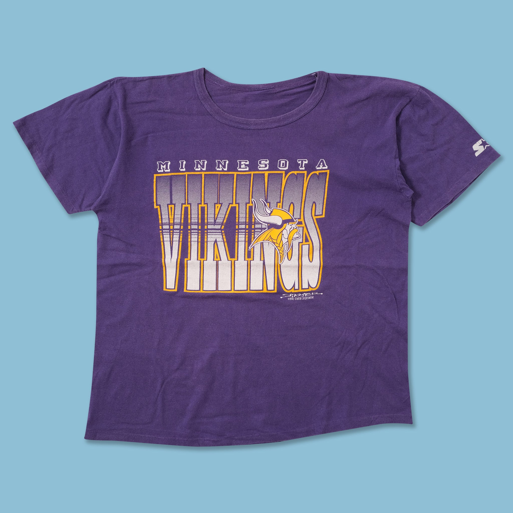 VINTAGE STARTER NFL MINNESOTA VIKINGS TEE SHIRT 1990 SIZE LARGE