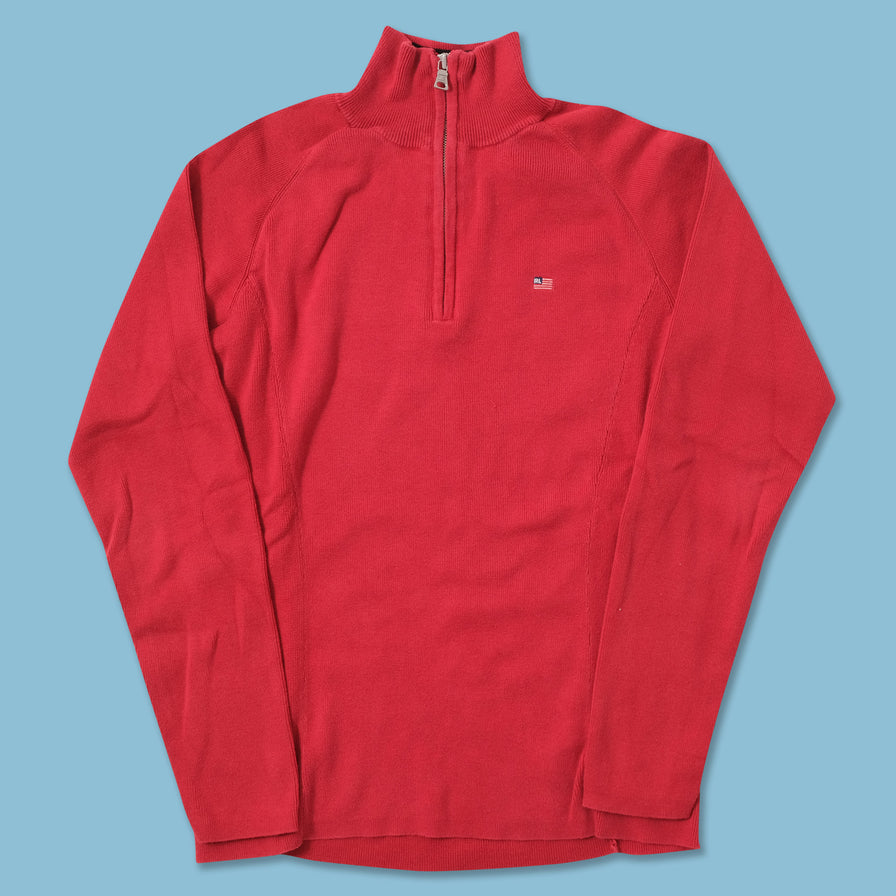 Vintage Women's Polo Jeans Q-Zip Sweater Large 