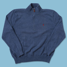 Vintage Polo Ralph Lauren Q-Zip Knit Sweater Large 