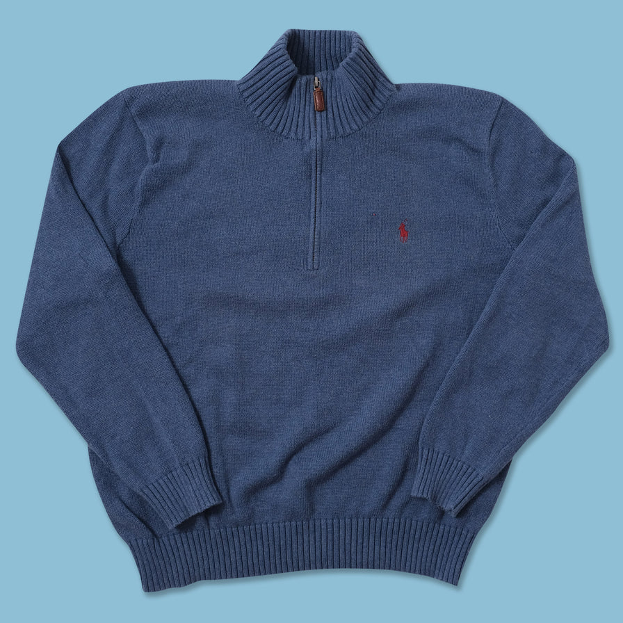 Vintage Polo Ralph Lauren Q-Zip Knit Sweater Large 