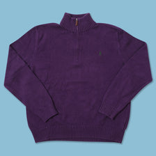 Vintage Polo Ralph Lauren Q-Zip Knit Sweater Large 