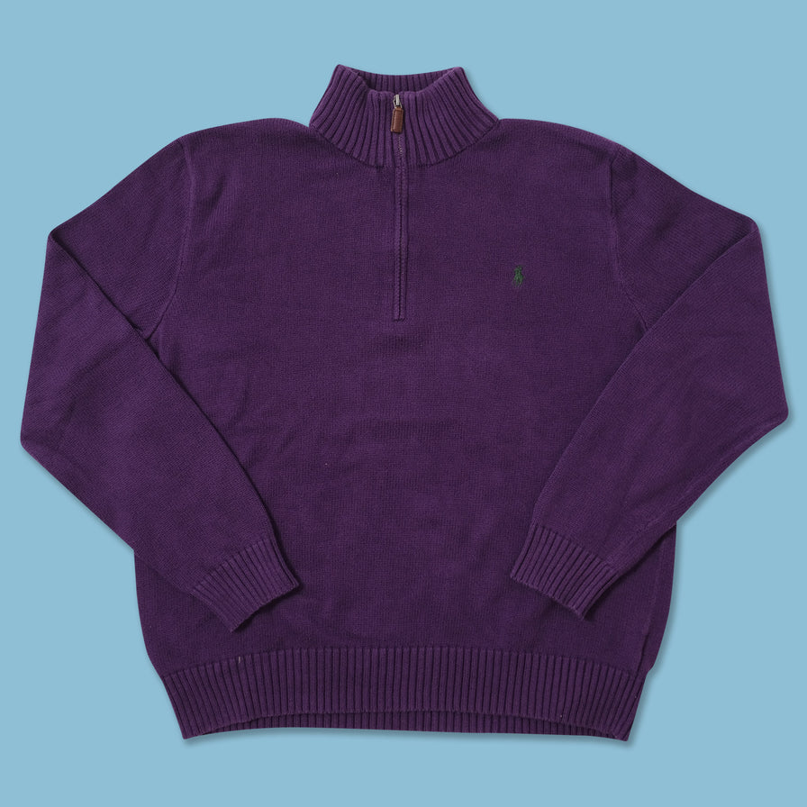 Vintage Polo Ralph Lauren Q-Zip Knit Sweater Large 
