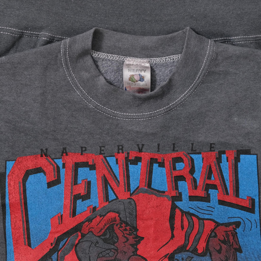 Vintage Naperville Central Redhawks Sweater XLarge 