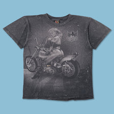 Vintage 3D Emblem American Biker T-Shirt Large 