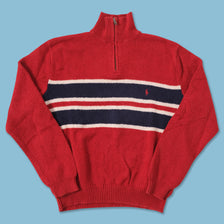 Vintage Polo Ralph Lauren Q-Zip Knit Sweater Medium 