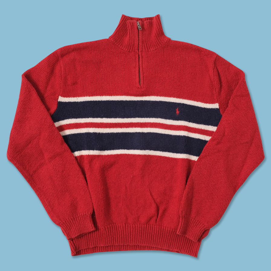 Vintage Polo Ralph Lauren Q-Zip Knit Sweater Medium 