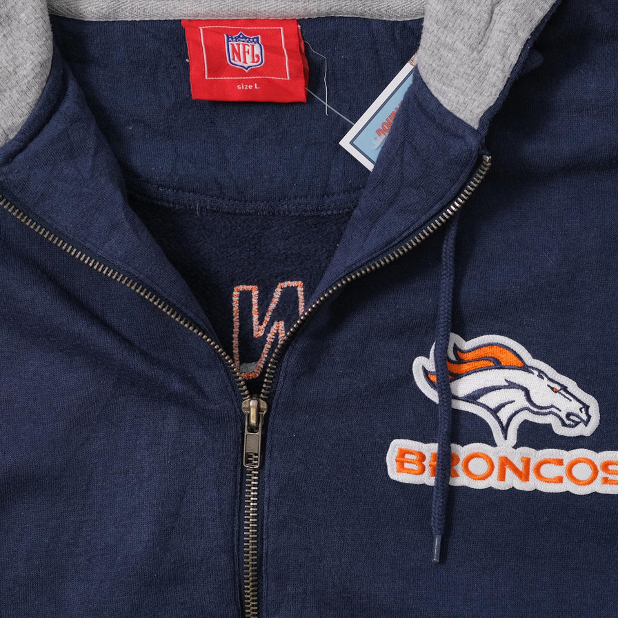 Vintage Denver Broncos Zip Hoody Large 