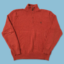Vintage Polo Ralph Lauren Q-Zip Knit Sweater Medium 