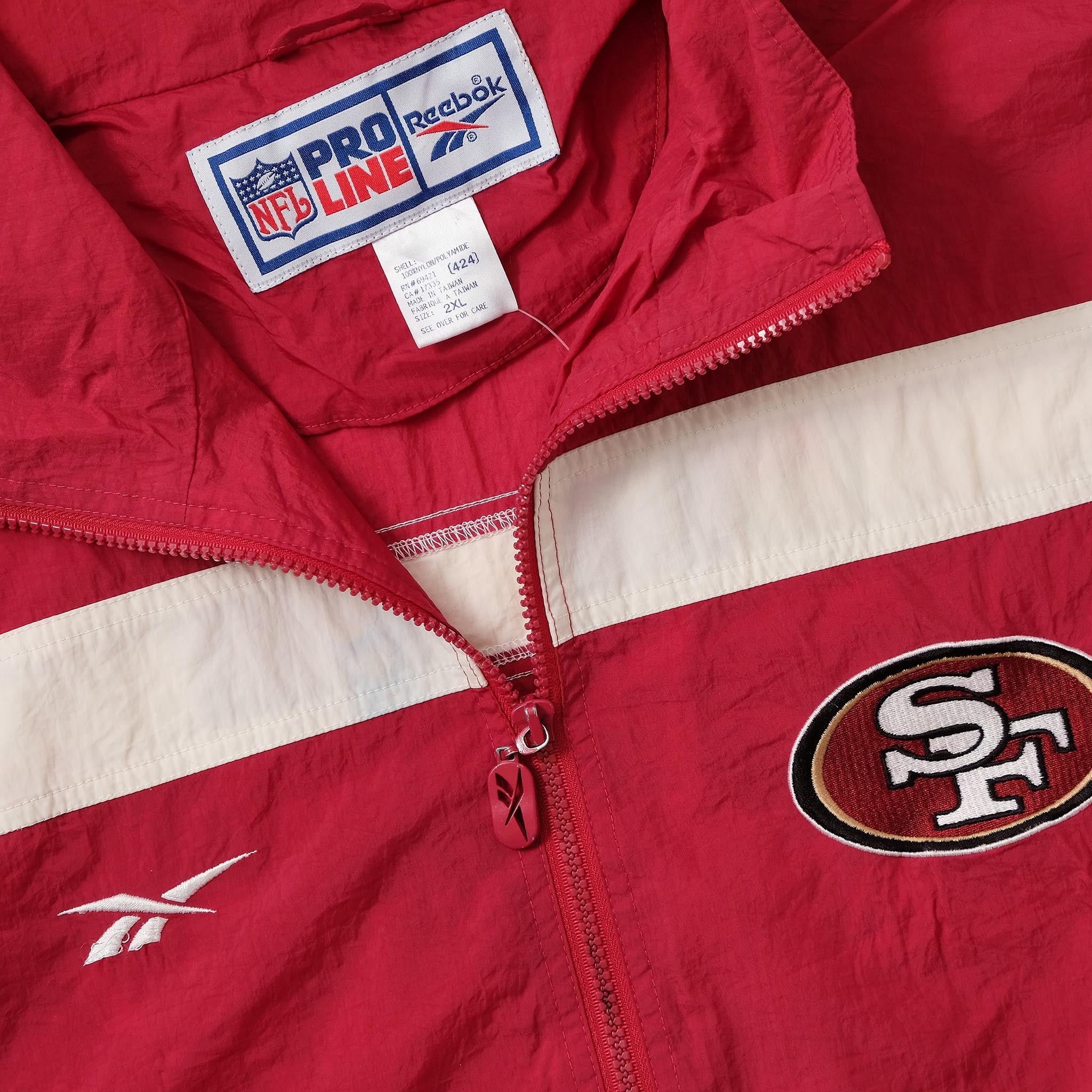 1996 SAN FRANCISCO 49ERS REEBOK WINBREAKER JACKET XXL - Classic American  Sports