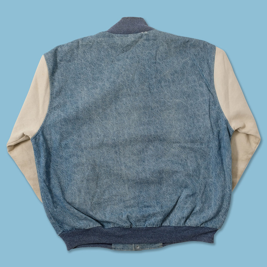 Vintage Denim Varsity Jacket XLarge 