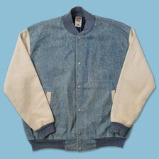 Vintage Denim Varsity Jacket XLarge 