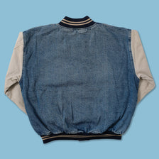Vintage Denim Varsity Jacket XLarge 