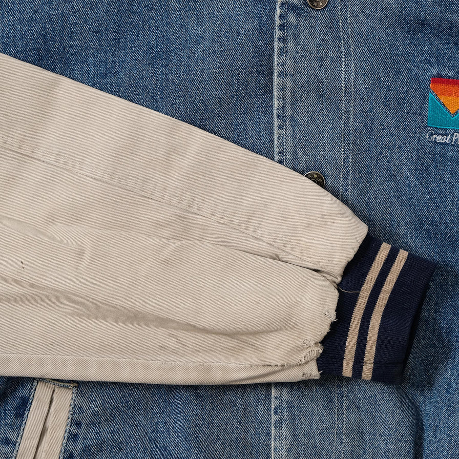 Vintage Denim Varsity Jacket XLarge 