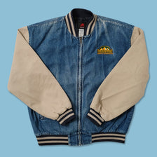 Vintage Denim Varsity Jacket XLarge 