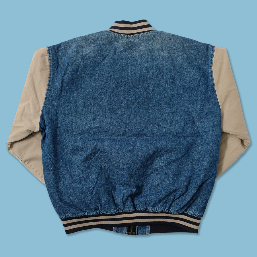 Vintage Denim Varsity Jacket XLarge 