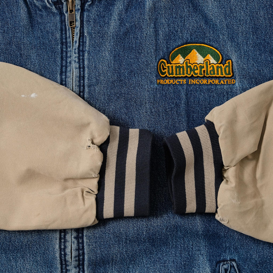 Vintage Denim Varsity Jacket XLarge 