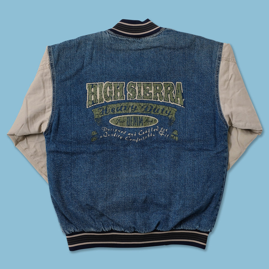 Vintage Denim Varsity Jacket Large 