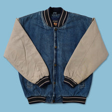Vintage Denim Varsity Jacket Large 