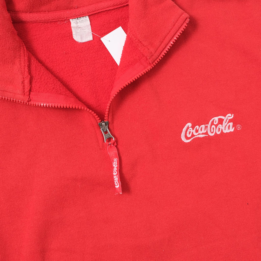 Vintage Coca Cola Q-Zip Sweater XLarge 