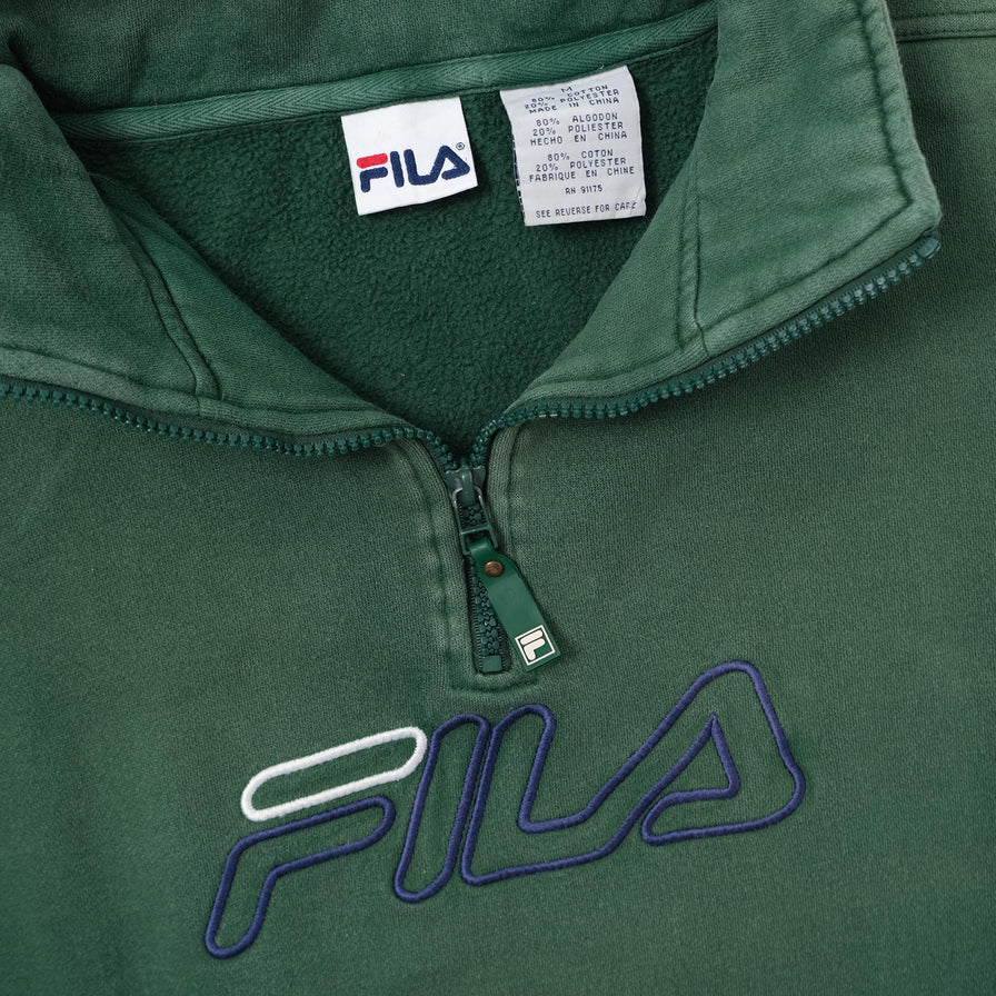 Vintage Fila Q-Zip Sweater Medium 