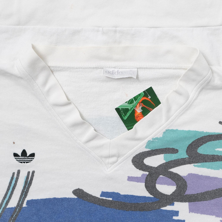 Vintage adidas V-Neck Sweater Large 