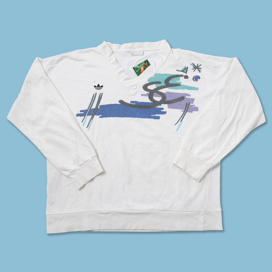 Vintage adidas V-Neck Sweater Large 