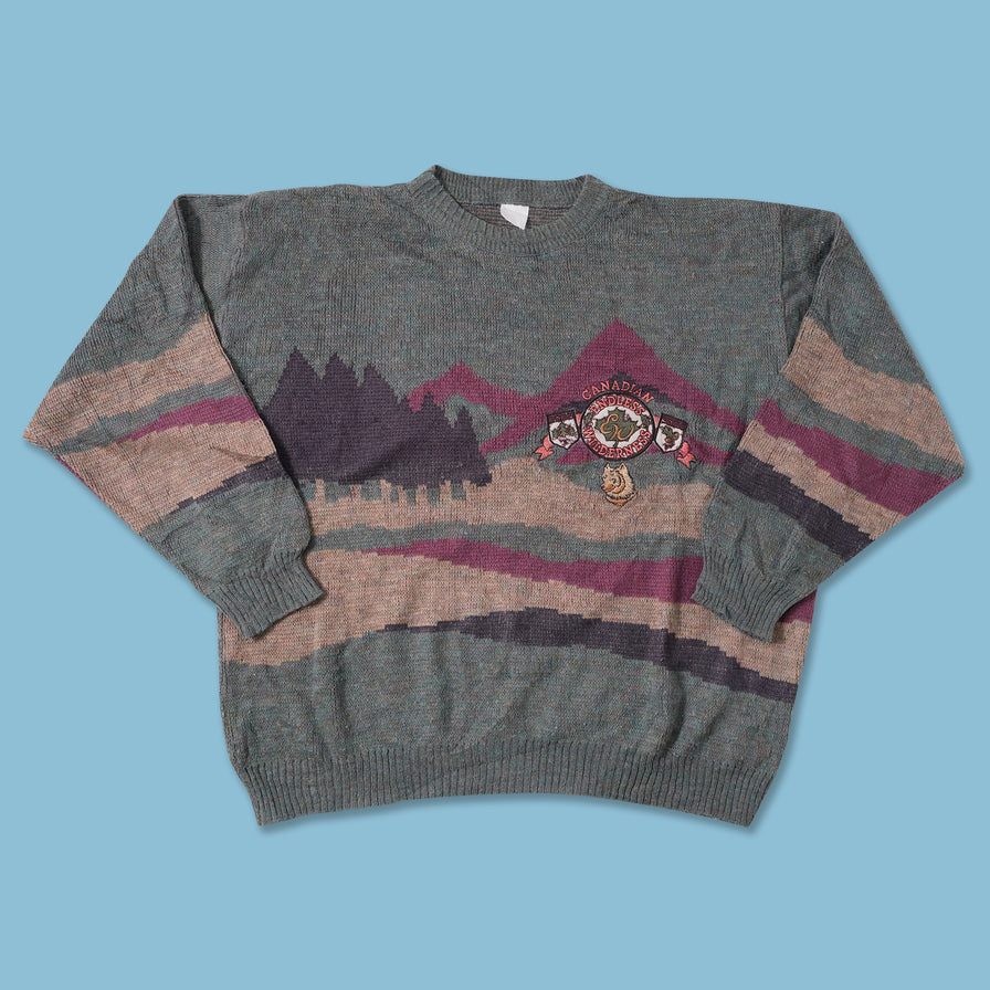 Vintage Canadian Endless Wilderness Knit Sweater XLarge 