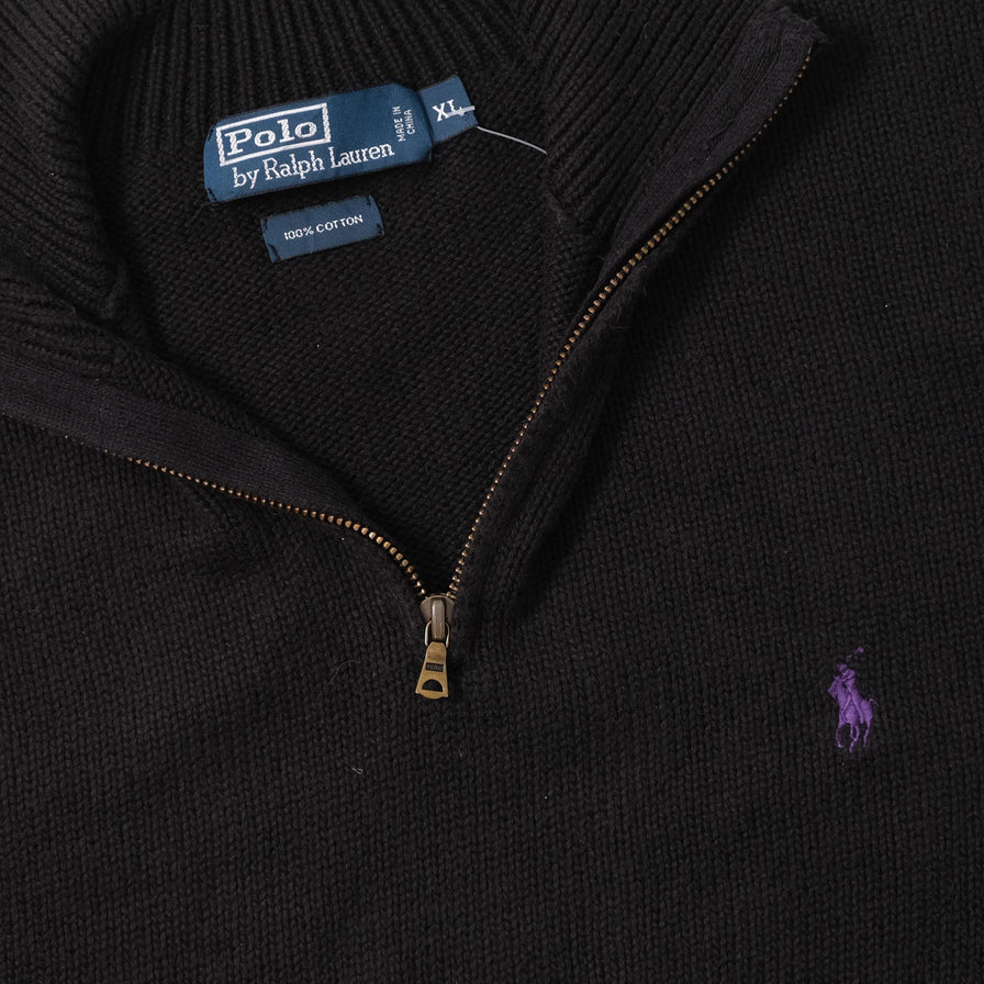 Vintage Polo Ralph Lauren Q-Zip Knit Sweater XLarge 