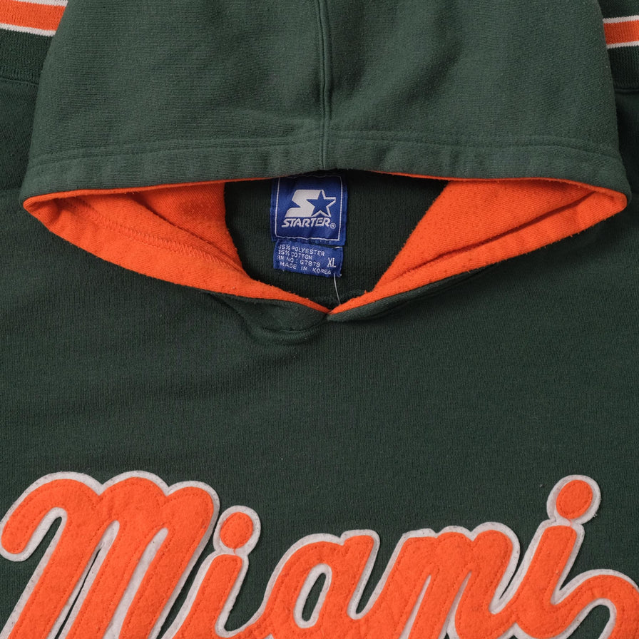 Vintage Starter Miami Hurricanes Hoody XLarge 