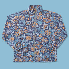 Vintage Women's Patterned Fleece Jacket Large 