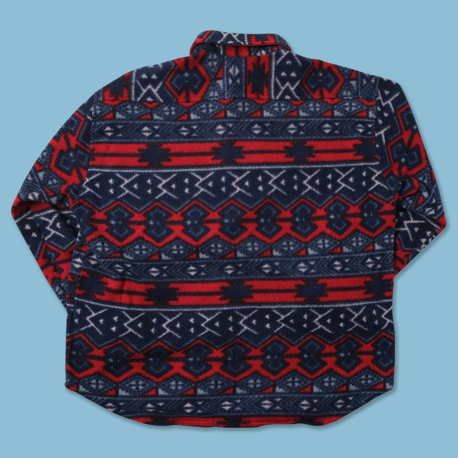 Vintage Patterned Fleece Shirt XLarge 