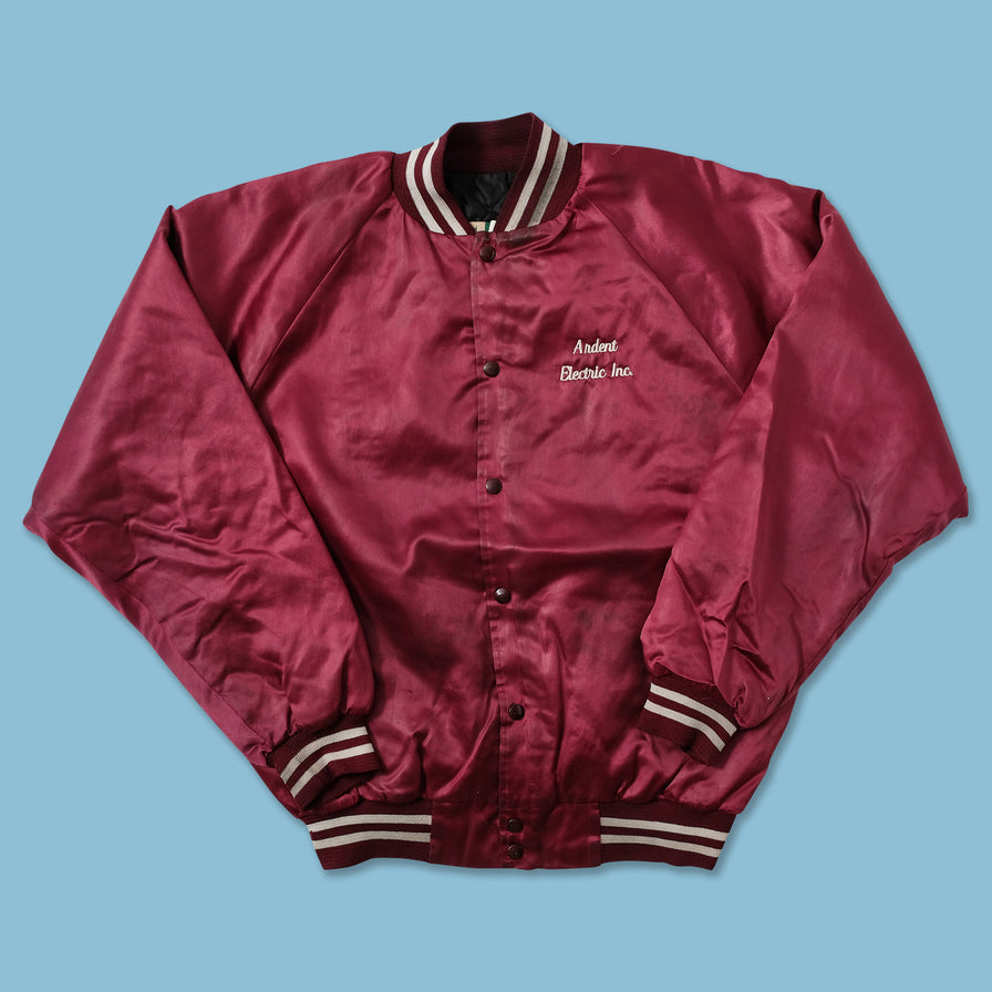 Vintage Satin Varsity Jacket Large 