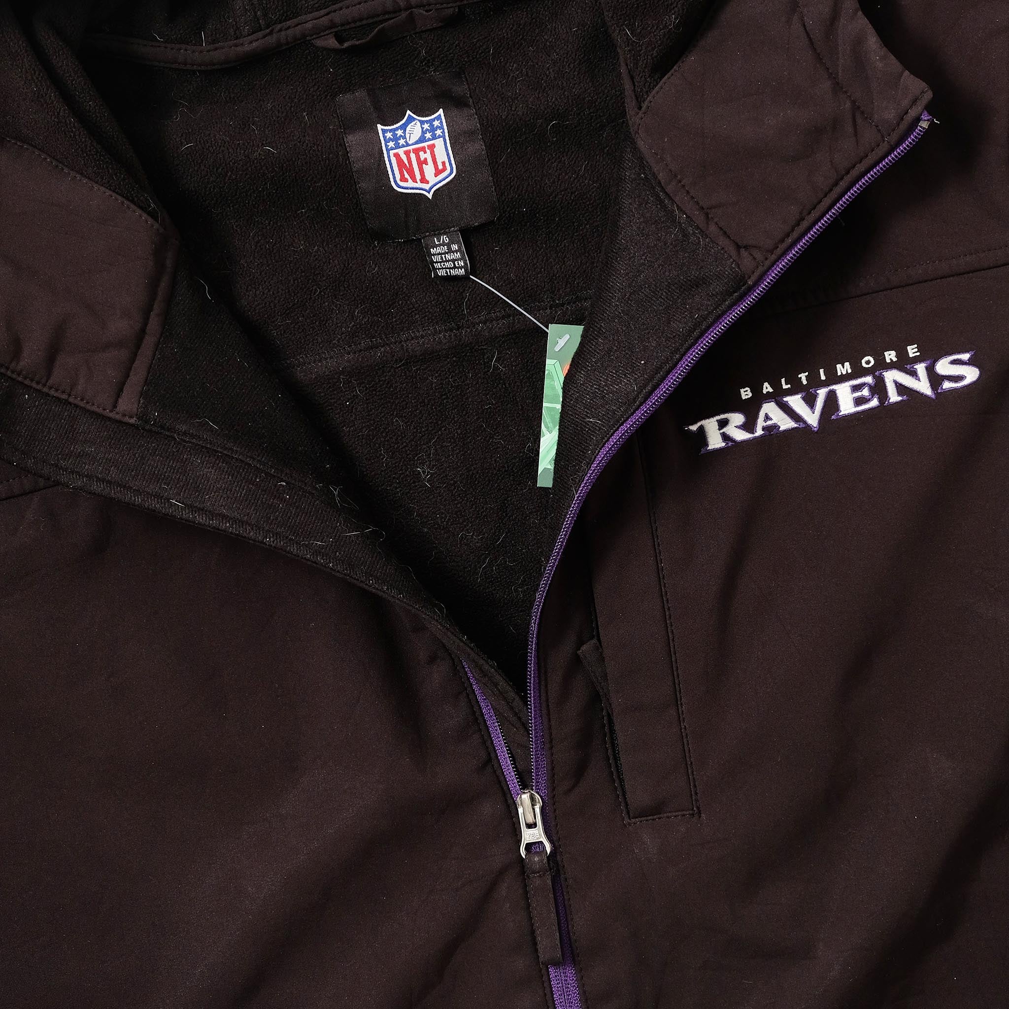 NFL X DARIUS RUCKER Men's NFL x Darius Rucker Collection by Fanatics Black  Baltimore Ravens Logo Quarter-Zip Top