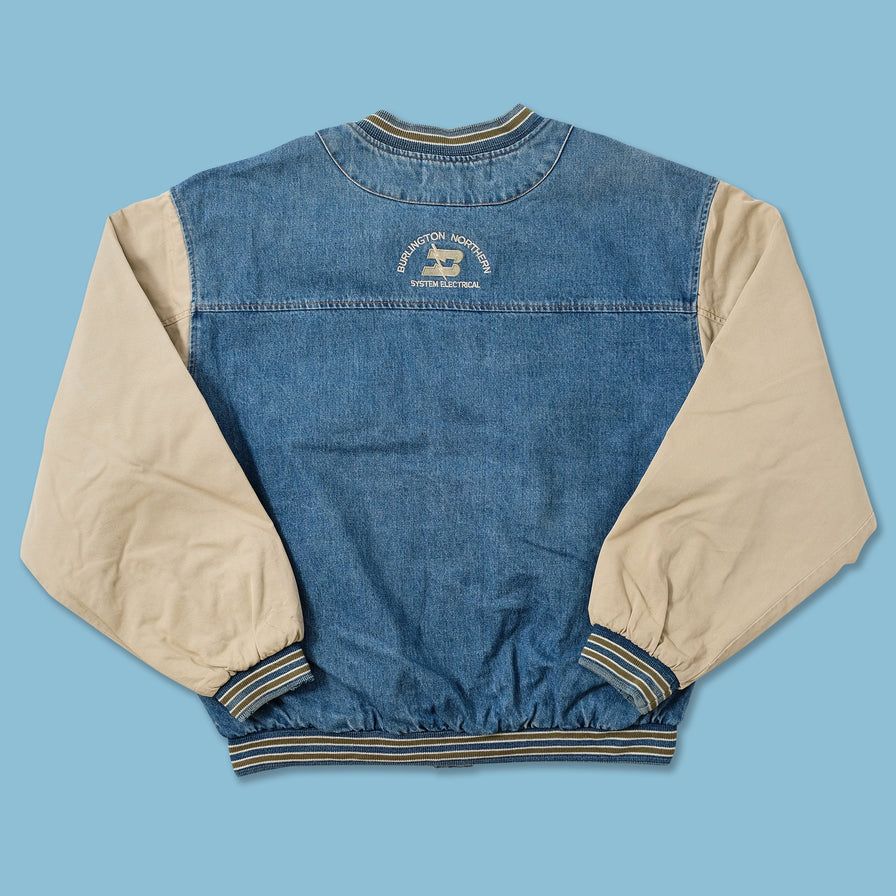 Vintage Denim Varsity Jacket XXL 