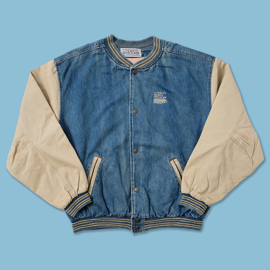 Vintage Denim Varsity Jacket XXL 