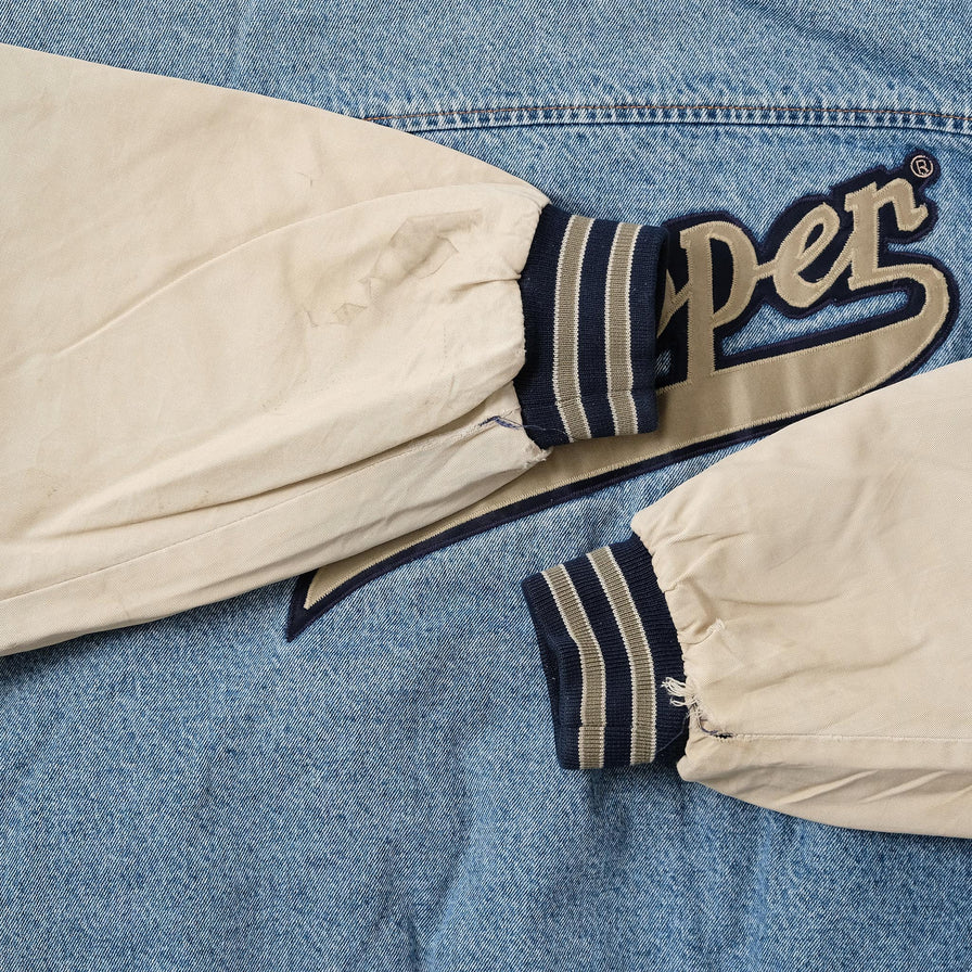 Vintage Dr. Pepper Denim Varsity Jacket XXL 