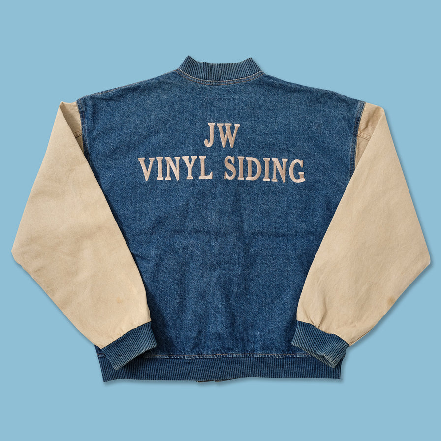 Vintage Denim Varsity Jacket Large 